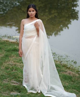 Isabelle Hand Emroidered Saree With Hand Painted Peticot 1