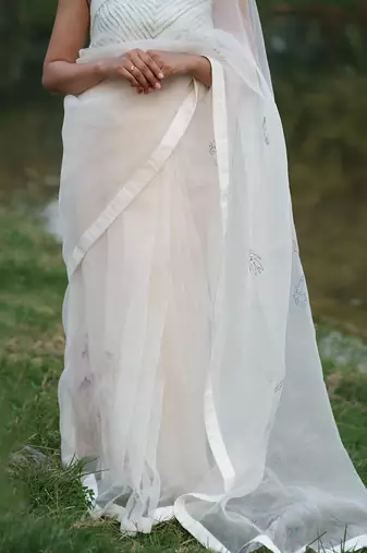 Isabelle Hand Emroidered Saree With Hand Painted Peticot