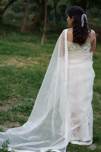 Isabelle Hand Emroidered Saree With Hand Painted Peticot