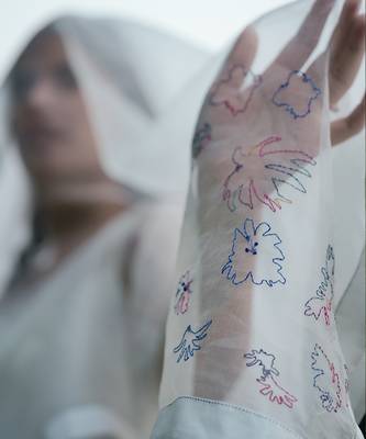 Isabelle Hand Emroidered Saree With Hand Painted Peticot 4