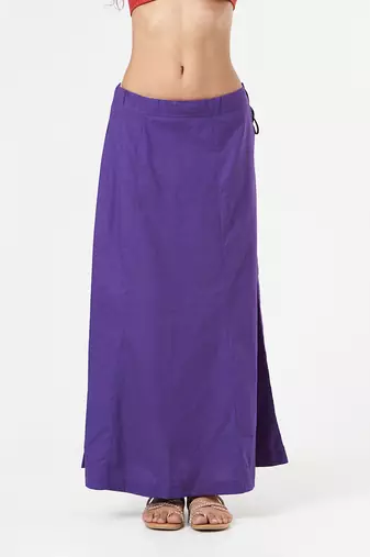 Purple Saree With Crystal Drops & Peticot