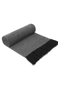 Mezposh Acoustic Black & White Chevron Pattern Cotton Sofa Throw (140 x 180 cm)