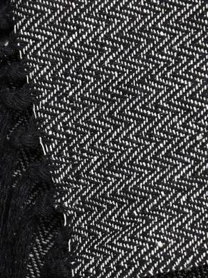 Mezposh Acoustic Black & White Chevron Pattern Cotton Sofa Throw (140 x 180 cm) 5