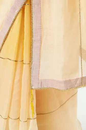 Yellow Ombre Saree & Peticot