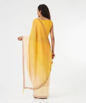 Yellow Ombre Saree & Peticot 3