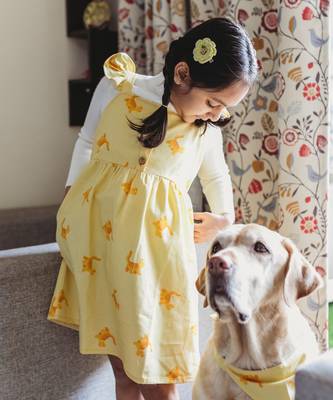 Kitty Kat' Yellow Frilly Frock 2
