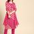 Beautifully Designer Traditional Leheriya Print Kurti With Embroidery Work In Pink Colour On Fancy Rayon Fabric