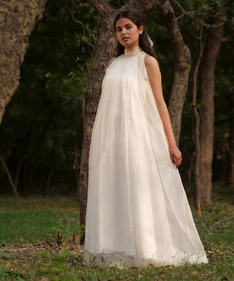 Elizabeth Sheer Pleated Dress With Slip 1