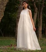 Elizabeth Sheer Pleated Dress With Slip