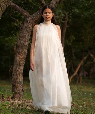 Elizabeth Sheer Pleated Dress With Slip 2