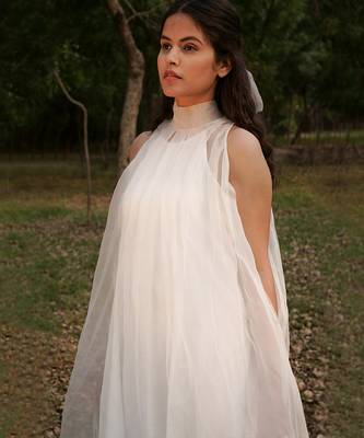 Elizabeth Sheer Pleated Dress With Slip 5