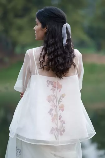Georgiana Sheer Angrakha Top & Handpainted Slip