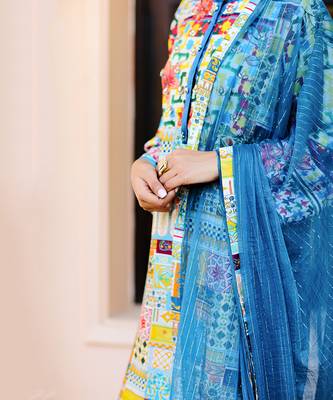 Multicolor Abstract print Sation kurta  4