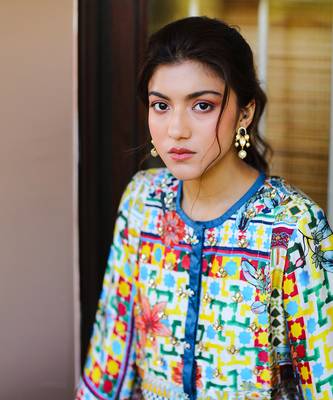 Multicolor Abstract print Sation kurta  11