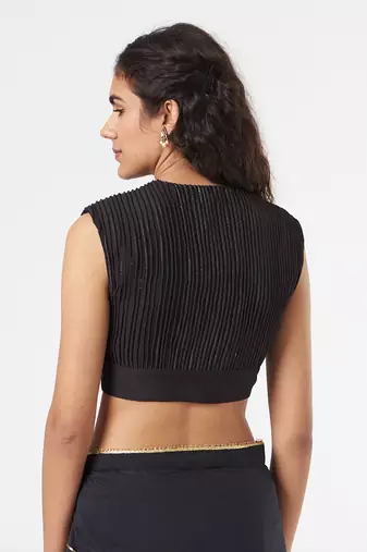 Black Corded Blouse
