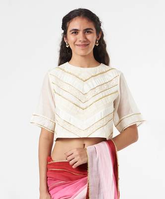 Striped Applique Blouse 1