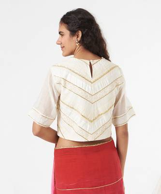 Striped Applique Blouse 3