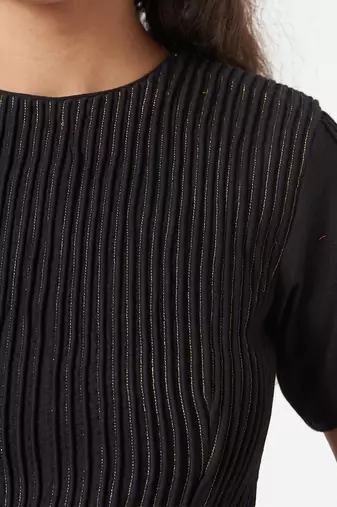 Corded Blouse With Sleeves