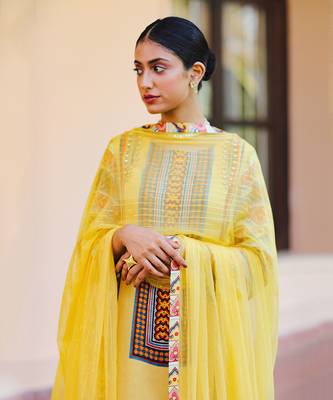 Yellow Gold stripped dupatta  6