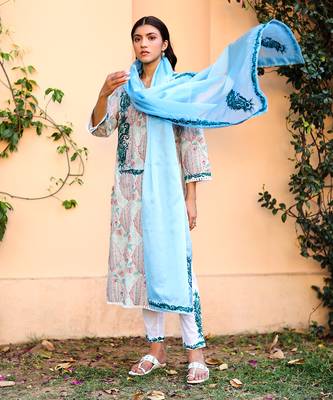 Reshan ari embroidered dupatta. 2