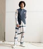 White And Blue Neo Jackett set