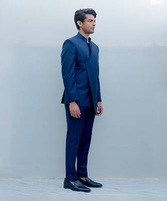 Lapis Lazuli Short Indo Western Jacket Set 2