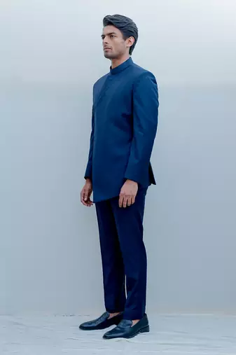 Lapis Lazuli Short Indo Western Jacket Set
