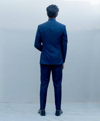 Lapis Lazuli Short Indo Western Jacket Set 4