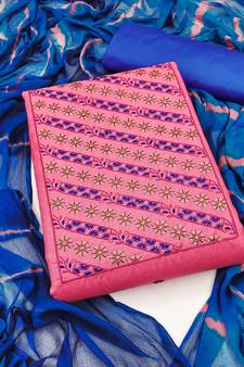 Multicolor embroidered cotton salwar