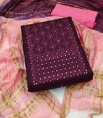 Purple embroidered cotton salwar