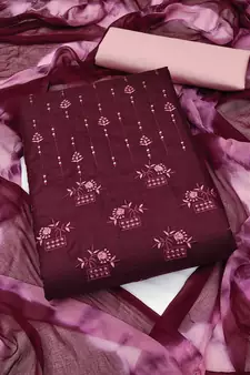 Multicolor embroidered cotton salwar