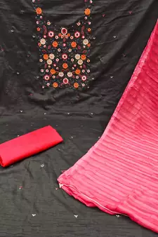 Grey embroidered cotton salwar