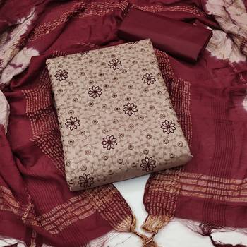 Beige embroidered cotton salwar 1