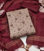 Beige embroidered cotton salwar