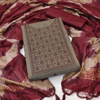Brown embroidered cotton salwar 1