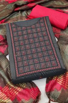 Grey embroidered cotton salwar