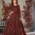 Heavy Sequance Embroidery Work Soft Net Traditional Anarkali Dress In Amazing Maroon Colour