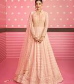 Ethnic And Elegant Salwaar Kameez With Delicate Sequance And Thread Work In Pink Colour