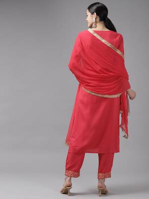 Pink printed viscose rayon ethnic-kurtis 3