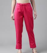 Pink plain cotton trousers