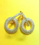 Runjhun CZ Gold Plated Silver Traditional Earrings 