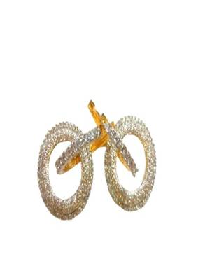 Runjhun CZ Gold Plated Silver Traditional Earrings  2