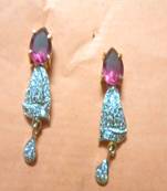 Runjhun Gold Plated Pink CZ Traditional Designer Earrings