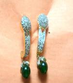 Runjhun CZ Gold Plated Traditional Earrings