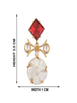 Runjhun Gold Plated Designer Maroon Ethnic Traditional Earrings 3