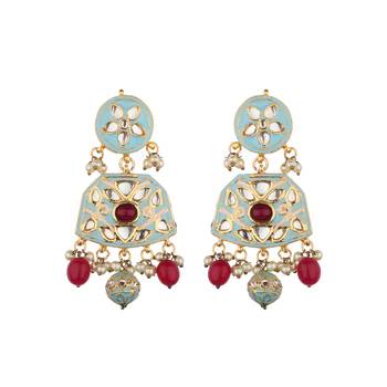 Runjhun Meenakari Designer Traditional Earrings 1