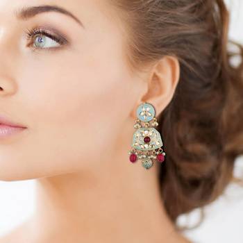 Runjhun Meenakari Designer Traditional Earrings 2