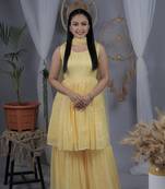 Yellow plain georgette salwar