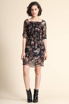 Black printed Muslin short-dresses