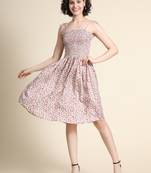 Multicolor printed polyester short-dresses